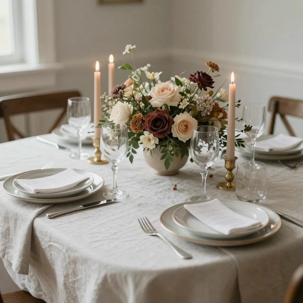 Elegant dinner design with artistic composition